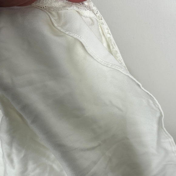 House of CB Kaia Ivory A-Neck Corset Mini Dress Back Lace Womens Sz Small Linen - Picture 12 of 16